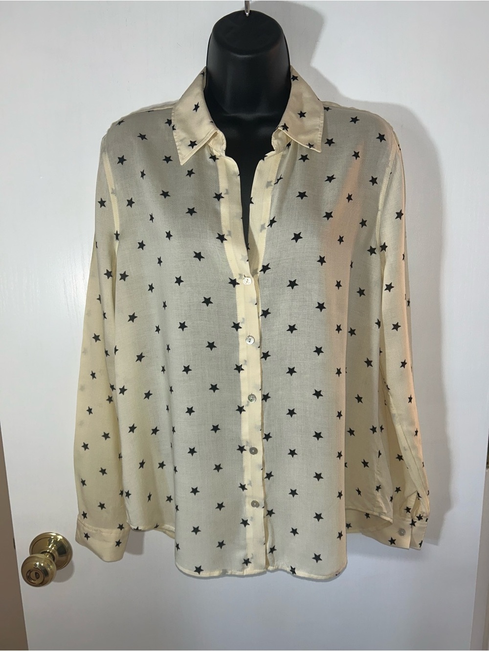 L’Agence Holly Star Print Ecru and Black Size Medium - Picture 2 of 6